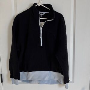 NWT - Free People Movement Women’s Black and Blue Half-Zip Fleece - size small